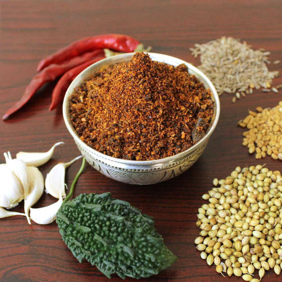 Picture of Kakarakaaya kaaram podi /  bitter gourd spicy powder